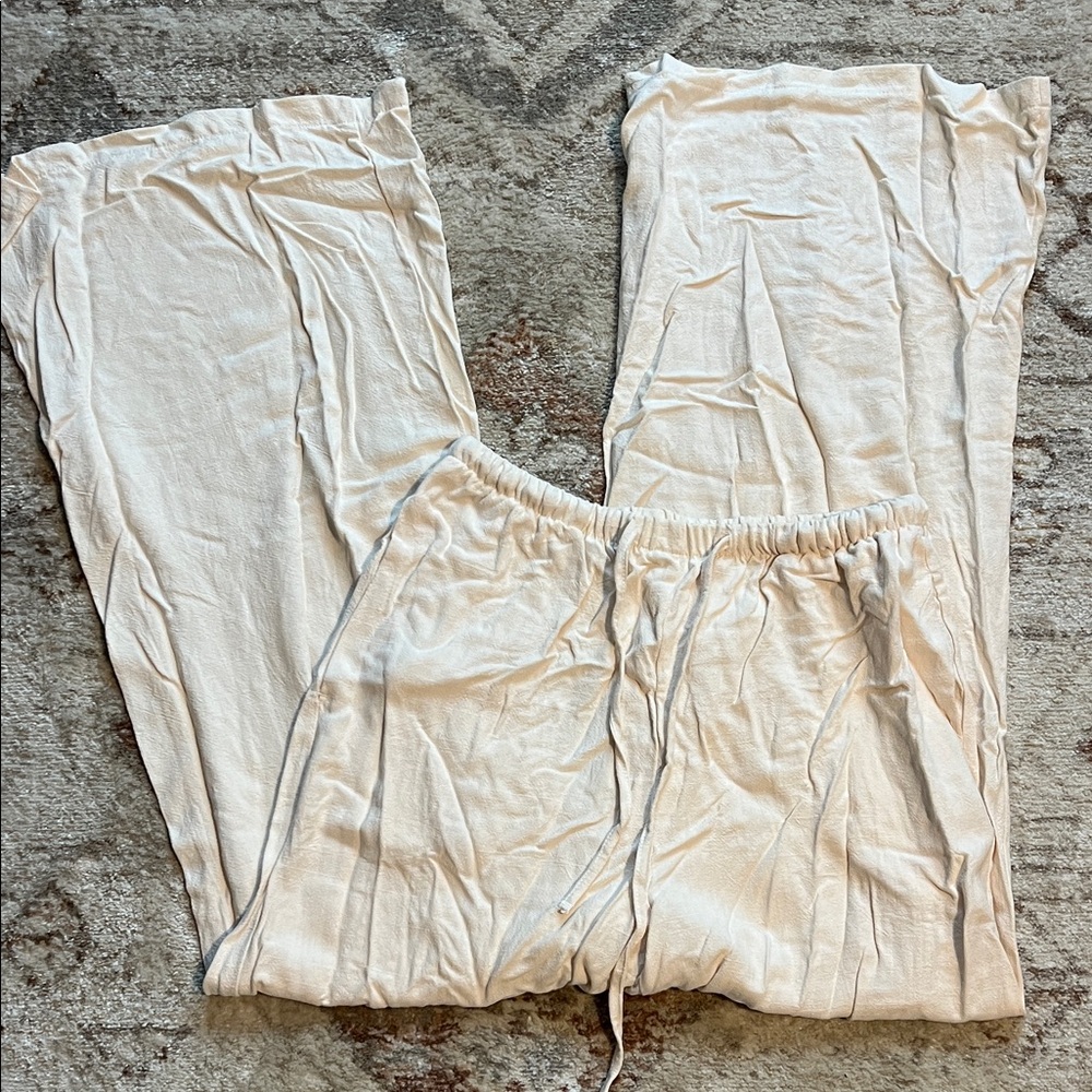 Amazon Cream Wide Leg Pants